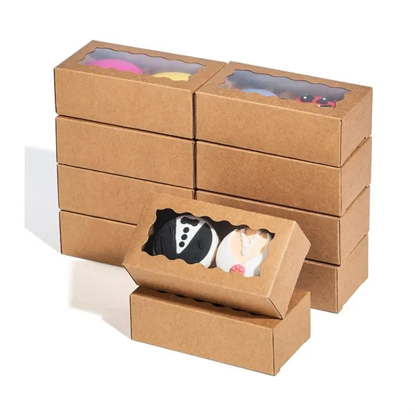 Bakery Kraft Paper Box With Clear Display Window