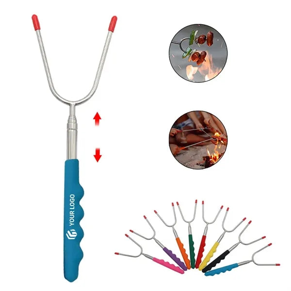 Camping campfire telescoping anti-scalding roasting sticks