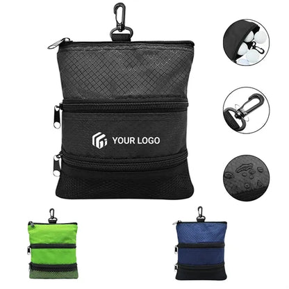 Versatile Multi-Pocket Portable Durable Hook Golf Pouch Bag