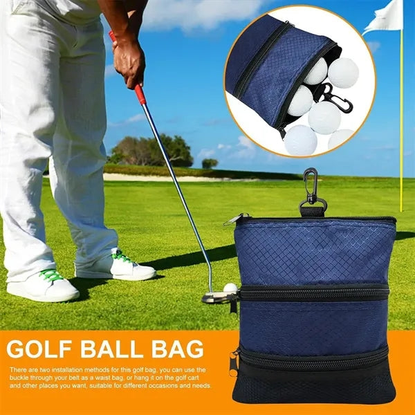 Versatile Multi-Pocket Portable Durable Hook Golf Pouch Bag