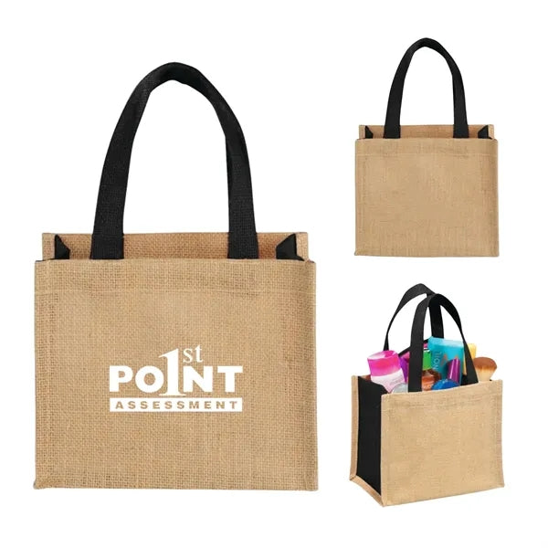 Two tone Burlap Bag Mini Size