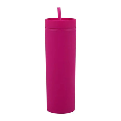 16oz double wall plastic straw cup