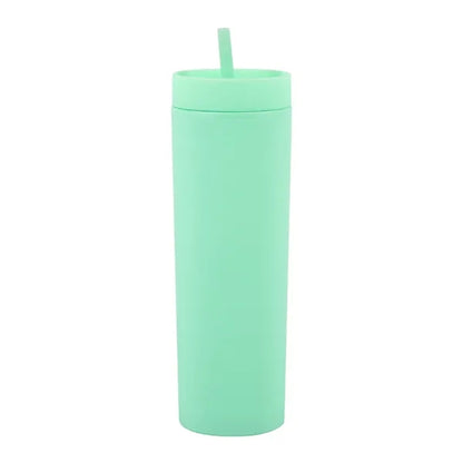 16oz double wall plastic straw cup