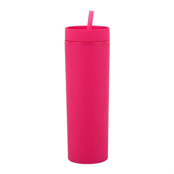 16oz double wall plastic straw cup