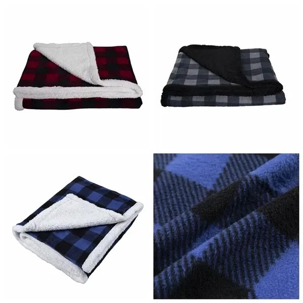 Plaid Micro Mink Sherpa Blanket