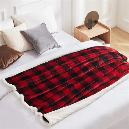 Plaid Micro Mink Sherpa Blanket