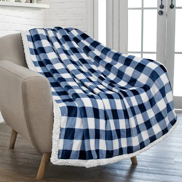 Plaid Micro Mink Sherpa Blanket