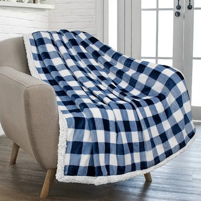 Plaid Micro Mink Sherpa Blanket