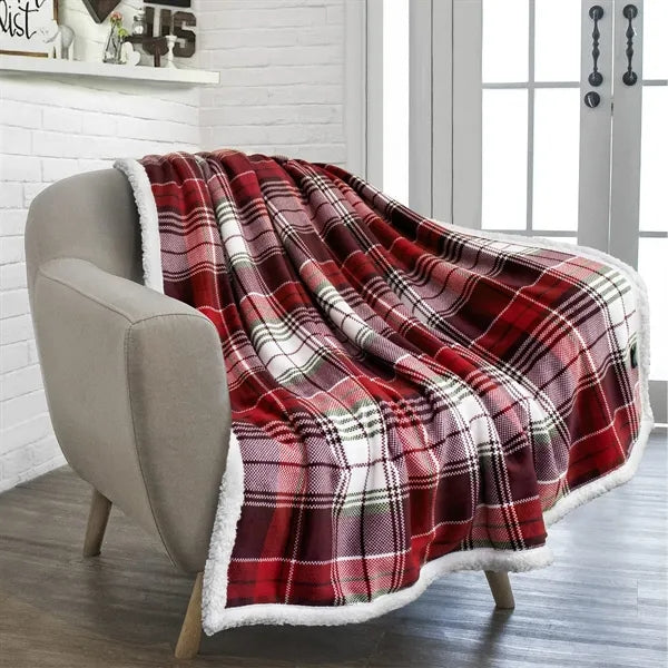 Plaid Micro Mink Sherpa Blanket