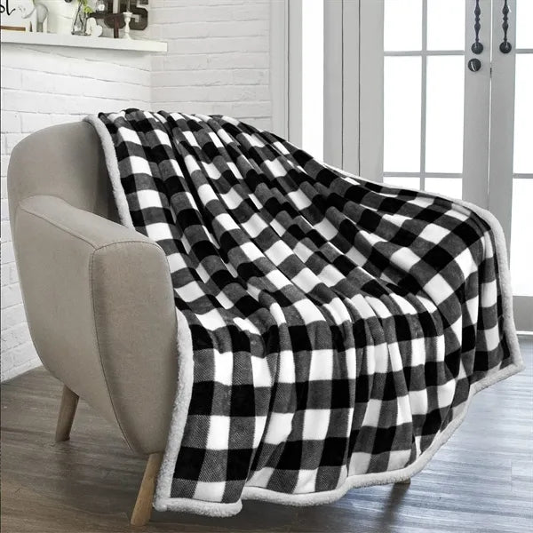 Plaid Micro Mink Sherpa Blanket