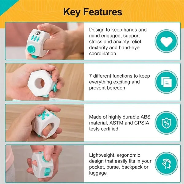 6 Sided Novel Office School Stress Relief Toy Fidget Cube