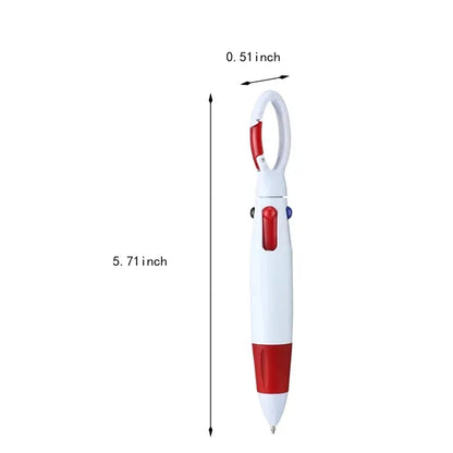 Multi-color retractable shuttle pen with carabiner clip