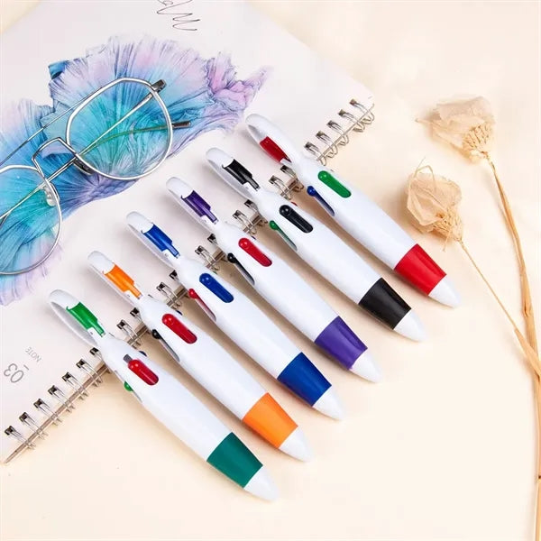 Multi-color retractable shuttle pen with carabiner clip