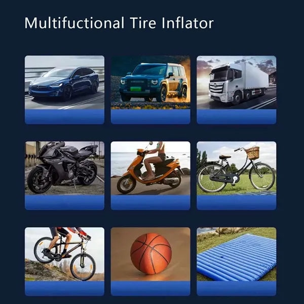 Portable bicycle balls car led light air pump tire inflator