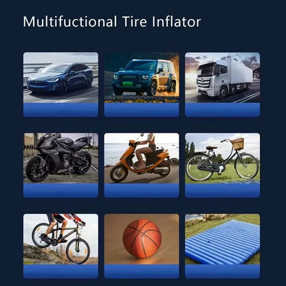 Portable bicycle balls car led light air pump tire inflator