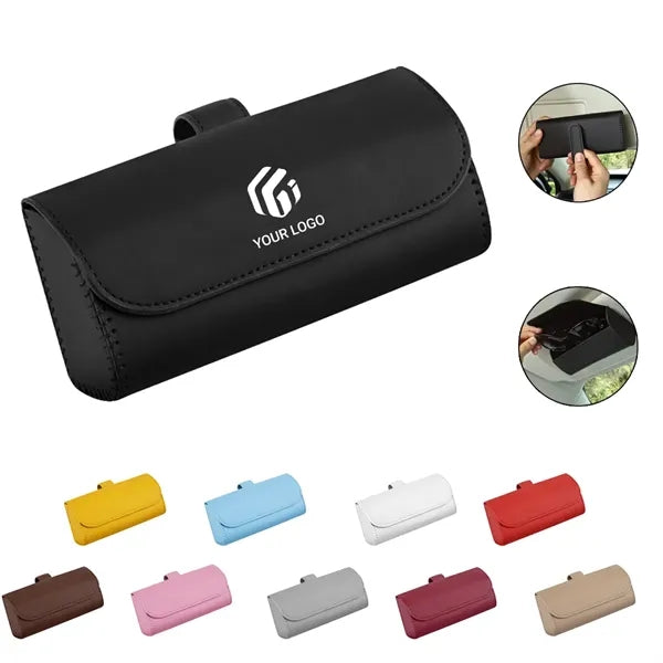 Versatile Universal Leather Car Visor Eyeglasses Organizer
