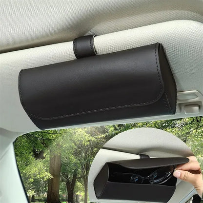 Versatile Universal Leather Car Visor Eyeglasses Organizer