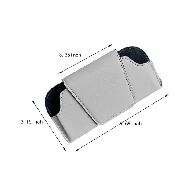 Versatile leather car sun visor glasses holder storage clip