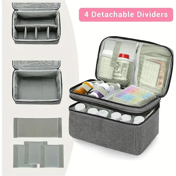 Portable Medical First Aid Kit Storage Case with Handle