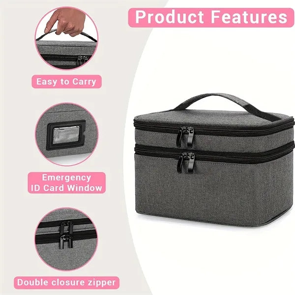 Portable Medical First Aid Kit Storage Case with Handle
