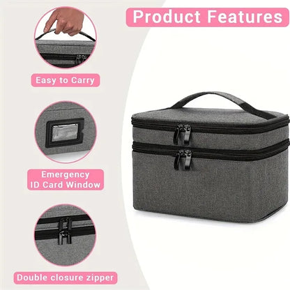 Portable Medical First Aid Kit Storage Case with Handle