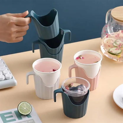 6pcs Stackable Durable Plastic Anti-scalding Cup Holder