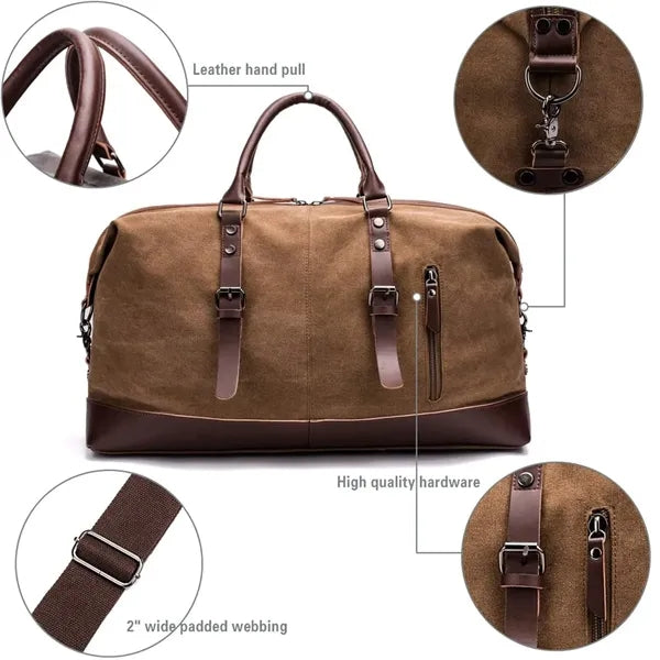 Canvas Leather Duffle Bag