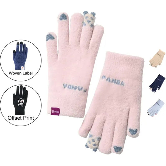 Adult Winter Female Gloves W/ Animal Jacquard Finger