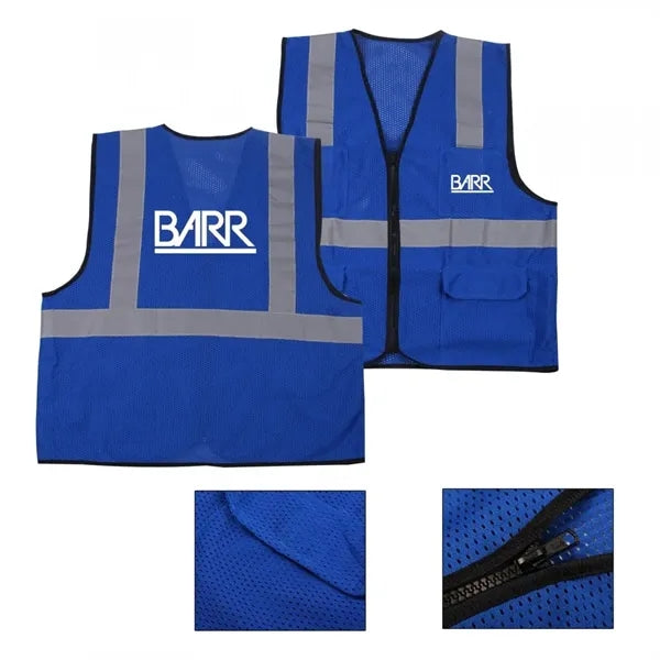 HIGH VISIBILITY SAFETY VEST MESH 4 POCKETS