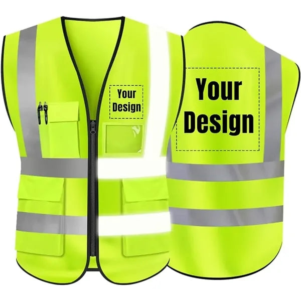 Hi-Vis Reflective Safety Vest with Pockets