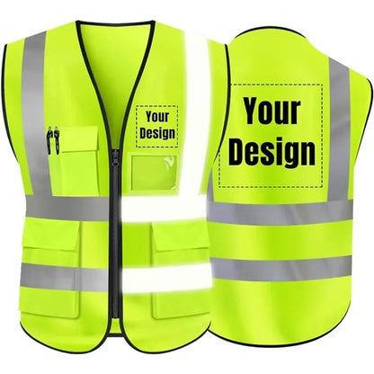 Hi-Vis Reflective Safety Vest with Pockets