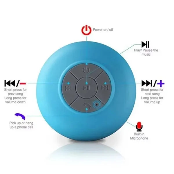 Waterproof Suction Cup Hands-Free Call Wireless Speaker