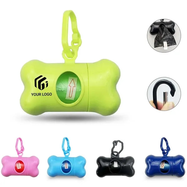 Pet Supply Bone Shaped Poop Bag Dispenser with Portable Hook