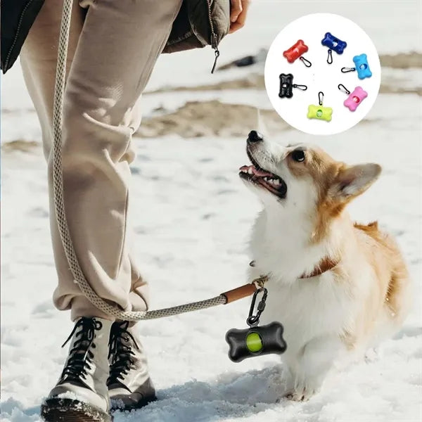 Pet Supply Bone Shaped Poop Bag Dispenser with Portable Hook