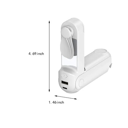 Versatile 5-in-1 Mirror Power Bank Holder Flashlight Fan