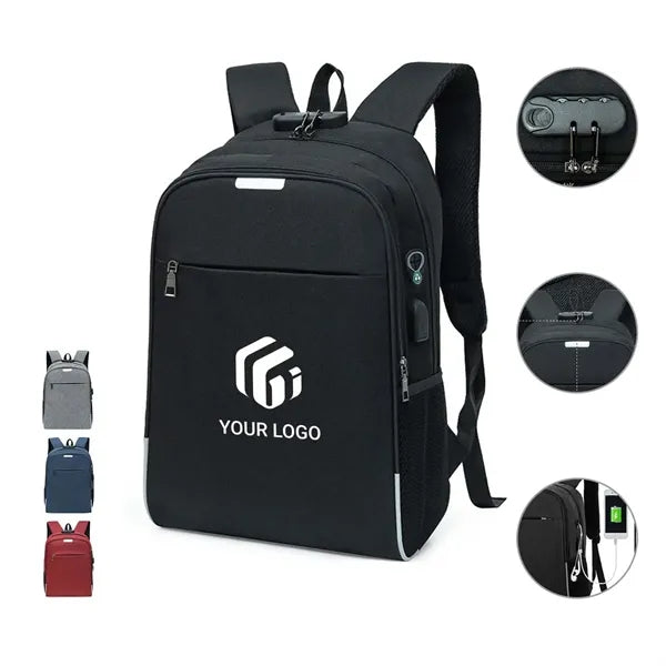 Anti Theft Travel Laptop Backpack with USB Charging Port