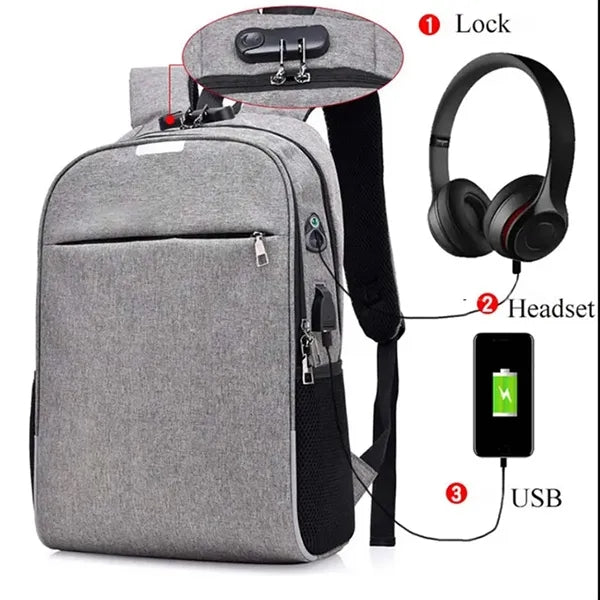 Anti Theft Travel Laptop Backpack with USB Charging Port