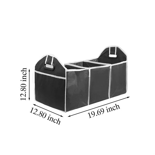 Non-woven Foldable Car Trunk Organizer with 3 Compartments