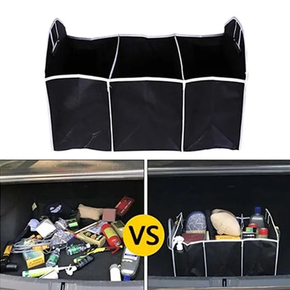 Non-woven Foldable Car Trunk Organizer with 3 Compartments