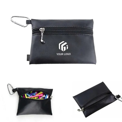 Portable Professional Zippered Golf Tee Pouch with Carabiner