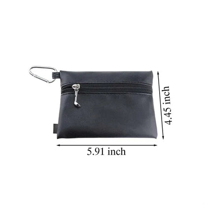 Portable Professional Zippered Golf Tee Pouch with Carabiner