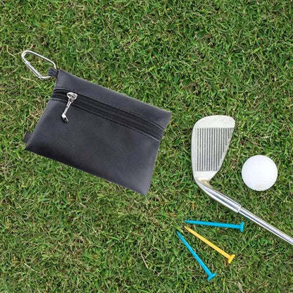 Portable Professional Zippered Golf Tee Pouch with Carabiner