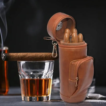 PU Leather Travel Cigar Case Pouch