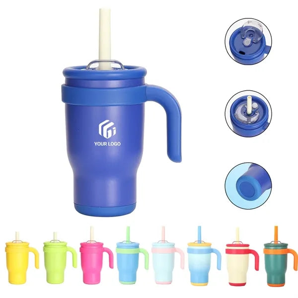 Large Capacity Practical Portable Handle Straw Thermos Cup
