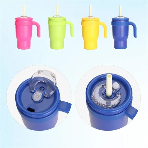 Large Capacity Practical Portable Handle Straw Thermos Cup