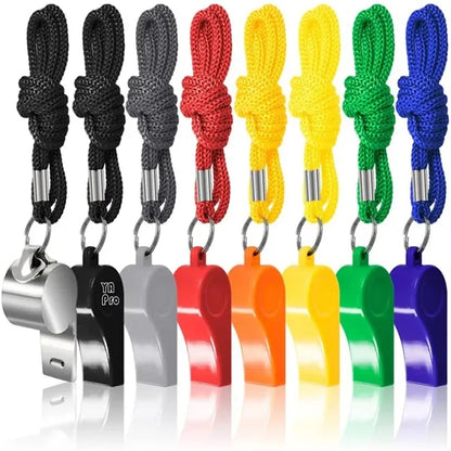 Plastic Sports Whistles with Lanyard