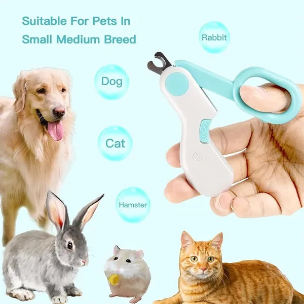 Versatile Portable Safety LED Light Pet Nail Clippers