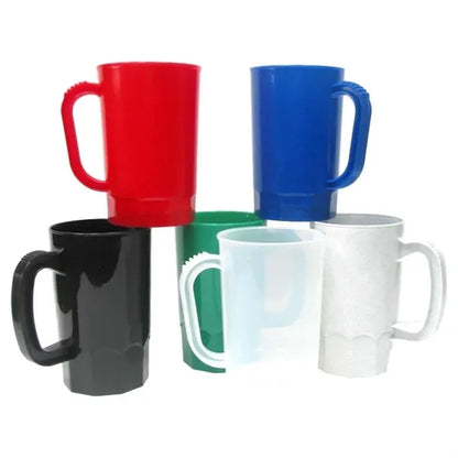 Large multi color parties gift plastic beer mugs with handle