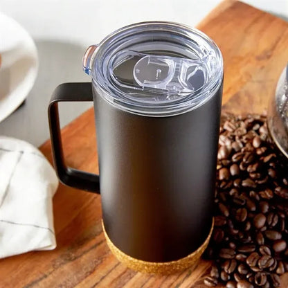 16 oz Copper Insulated Travel Mug W/Handle and Cork Bottom