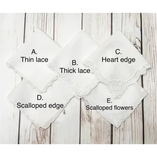 Lace Handkerchief -EmbroideredPersonalized Wedding